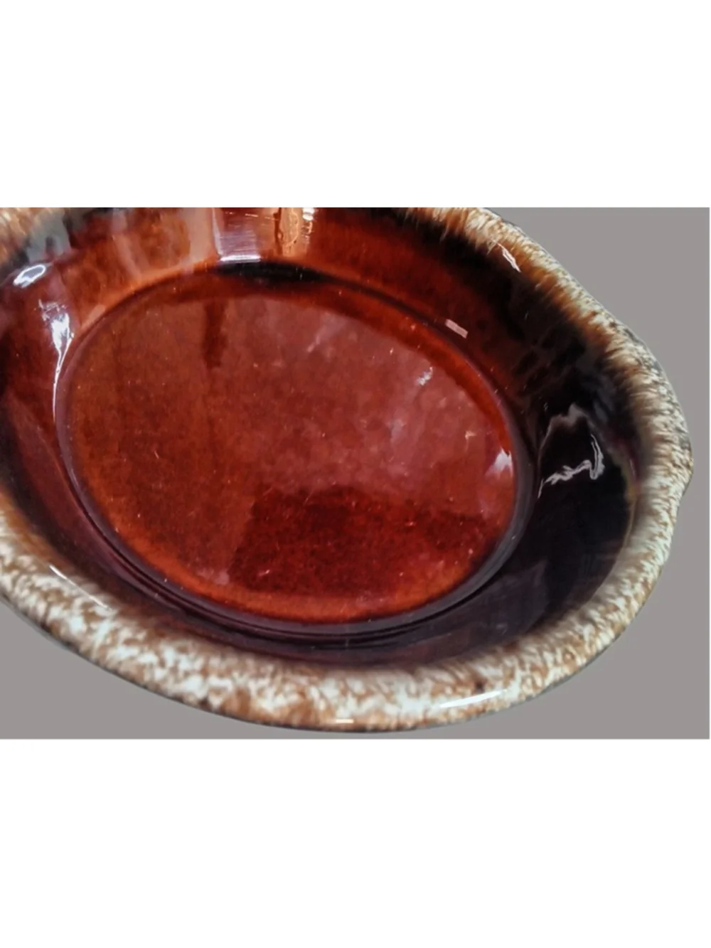 Hull Brown Drip Pottery Pair of Serving Dishes Vintage Mid Century Ovenproof